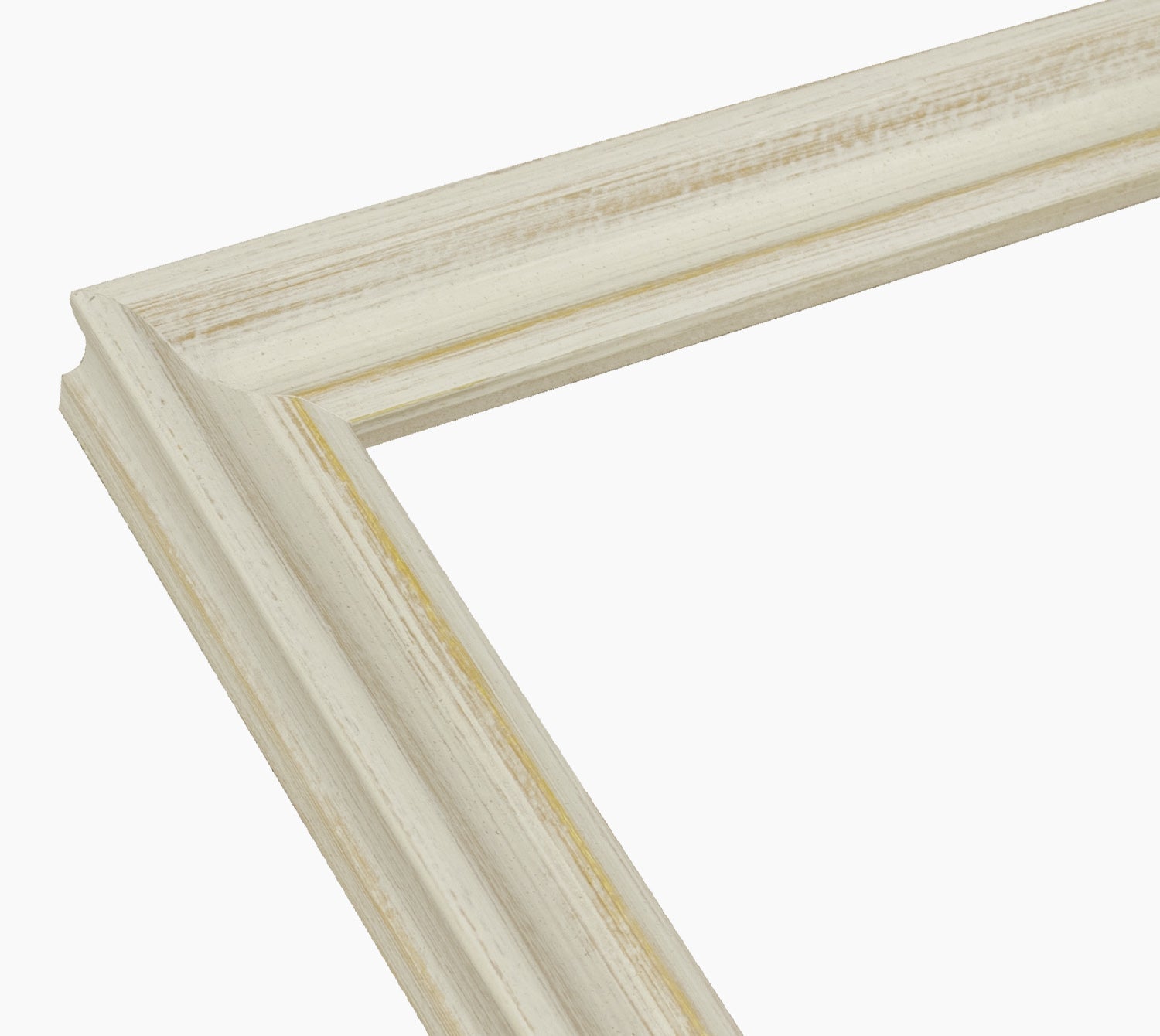 145.915 cornice in legno ocra fondo bianco con profilo misura 35x30 mm Lombarda cornici