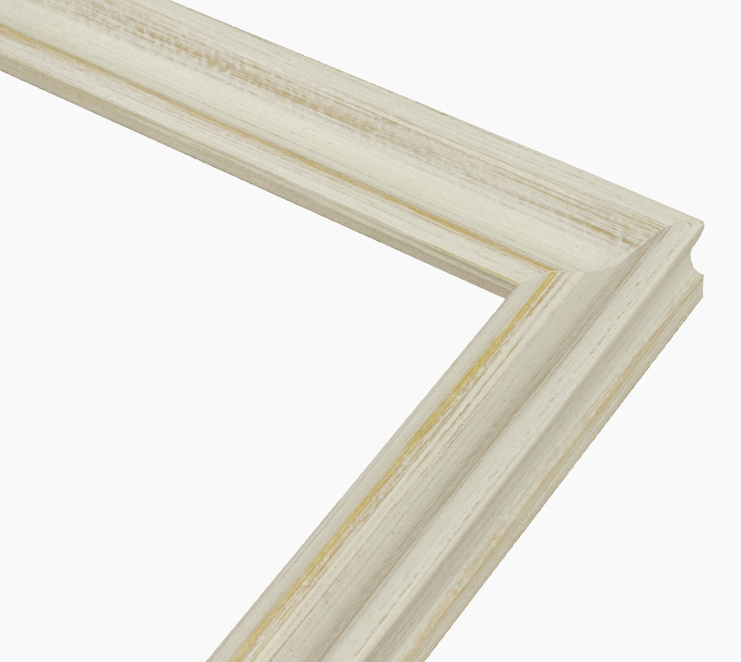 145.915 cornice in legno ocra fondo bianco con profilo misura 35x30 mm Lombarda cornici