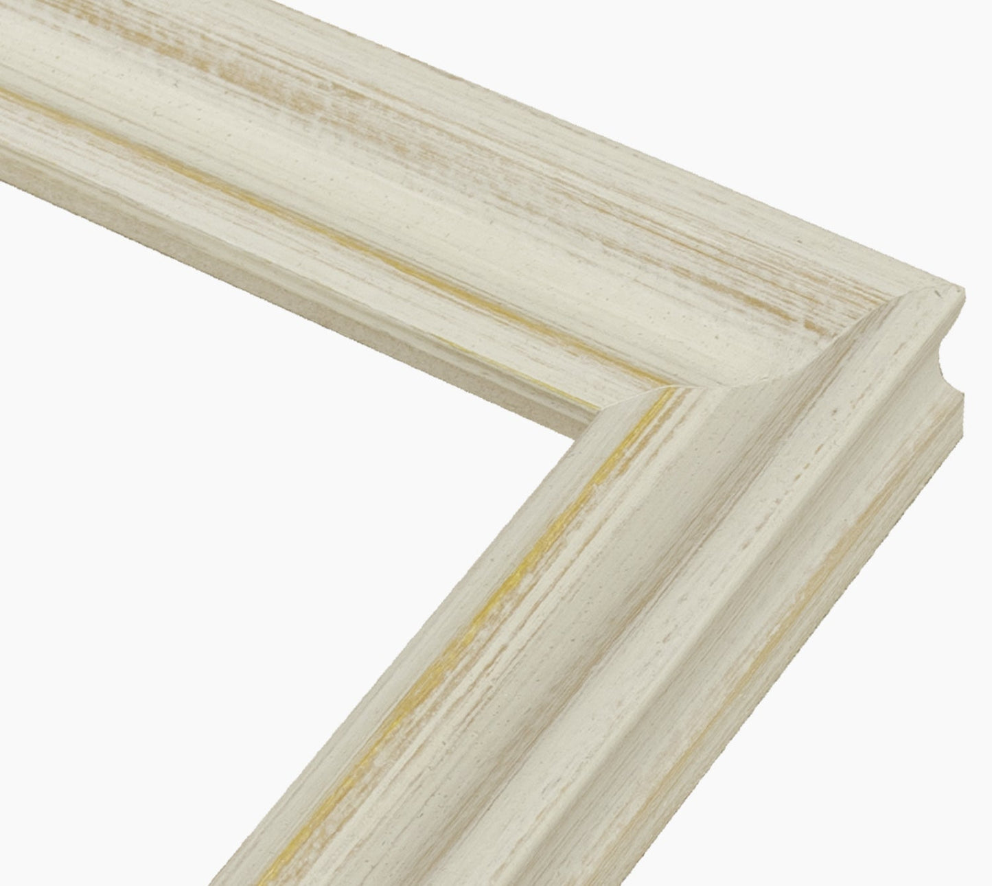 145.915 cornice in legno ocra fondo bianco con profilo misura 35x30 mm Lombarda cornici