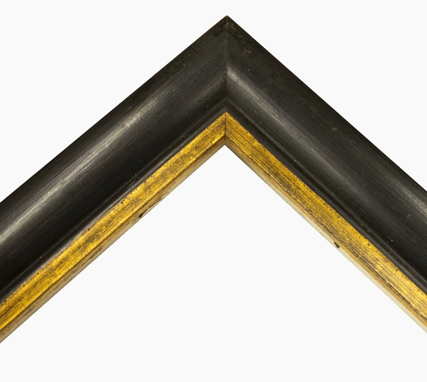 227.601 cadre en bois noire à cire avec fil d'or mesure de profil 45x45 mm Lombarda cornici