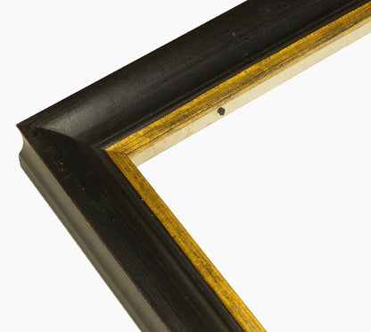 227.601 cadre en bois noire à cire avec fil d'or mesure de profil 45x45 mm Lombarda cornici