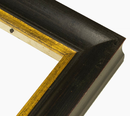 227.601 cadre en bois noire à cire avec fil d'or mesure de profil 45x45 mm Lombarda cornici