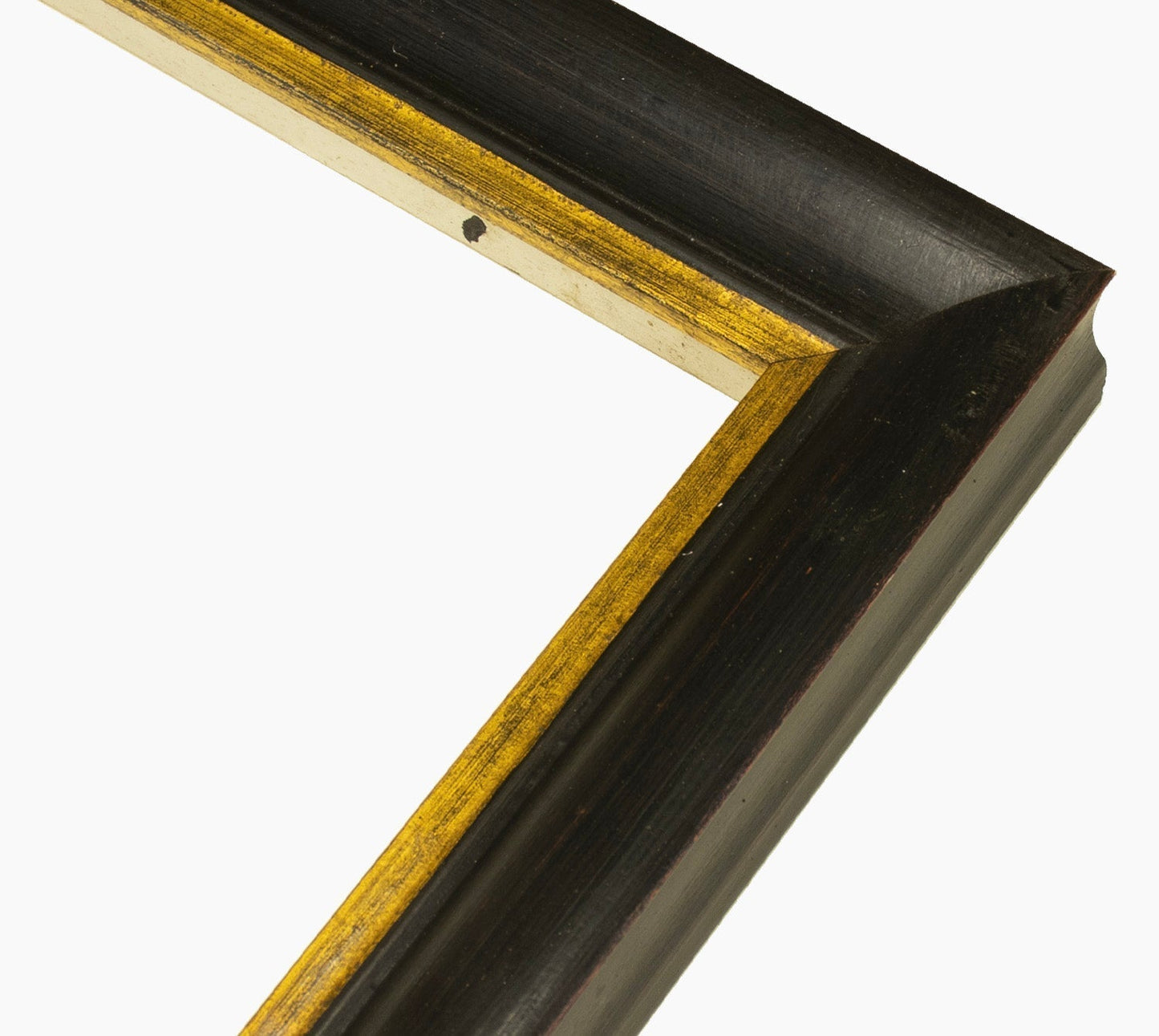 227.601 cadre en bois noire à cire avec fil d'or mesure de profil 45x45 mm Lombarda cornici