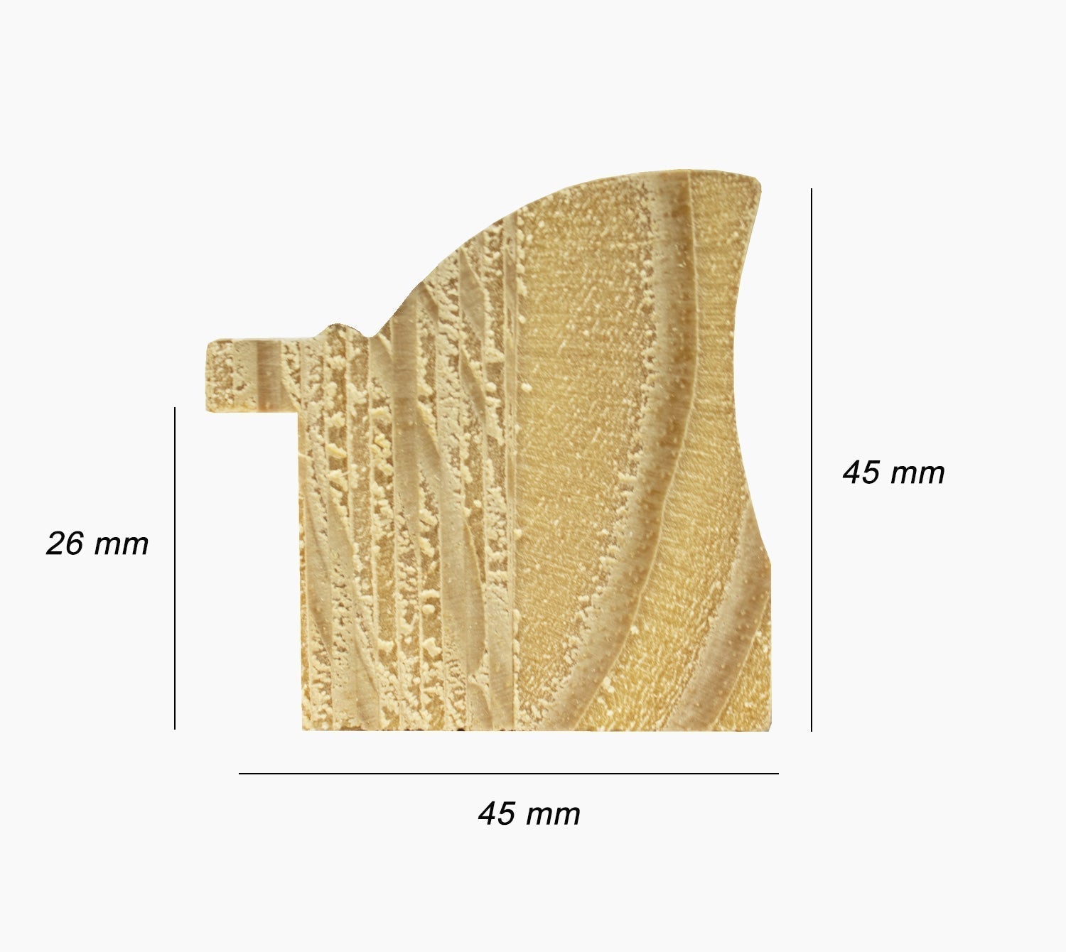 227.915 cadre en bois à fond ocre blanc mesure de profil 45x45 mm Lombarda cornici