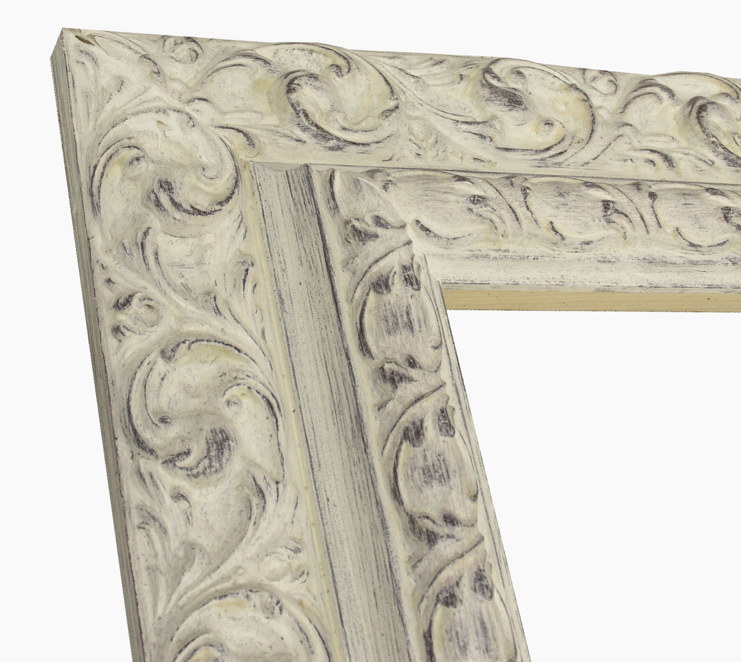 SM.793.920 cornice in legno bianco fondo marrone misure profilo 93x45 mm