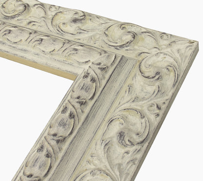 SM.793.920 cornice in legno bianco fondo marrone misure profilo 93x45 mm