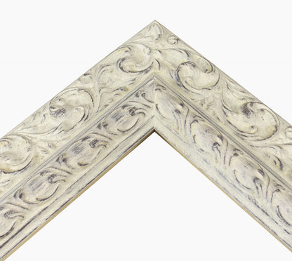 SM.793.920 cornice in legno bianco fondo marrone misure profilo 93x45 mm