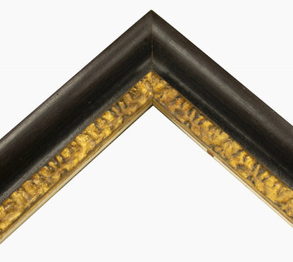 230.601 cadre en bois noire à cire avec fil d'or mesure de profil 45x45 mm Lombarda cornici S.n.c.