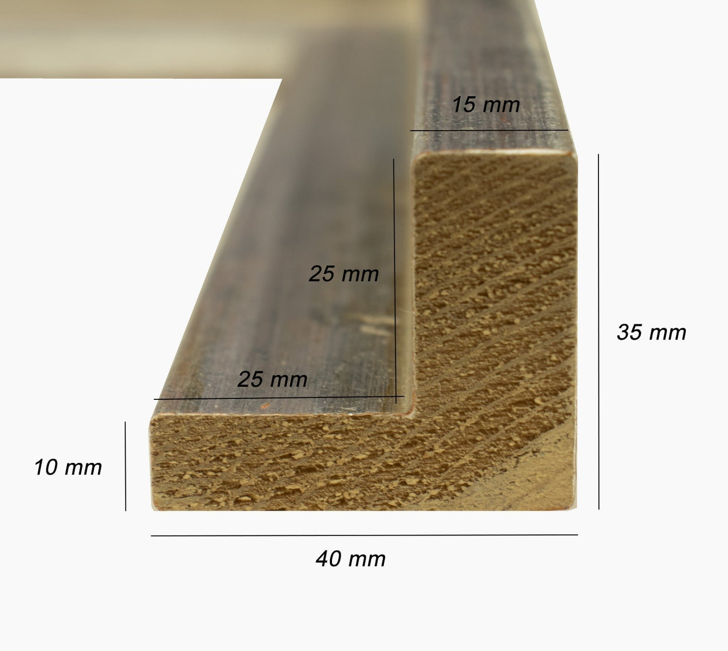 305.301 cadre en bois a la feuille d'argent mesure de profil 40x35 mm Lombarda cornici S.n.c.