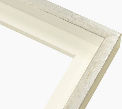 305.7997 cadre en bois blanc et argent mesure de profil 40x35 mm Lombarda cornici S.n.c.