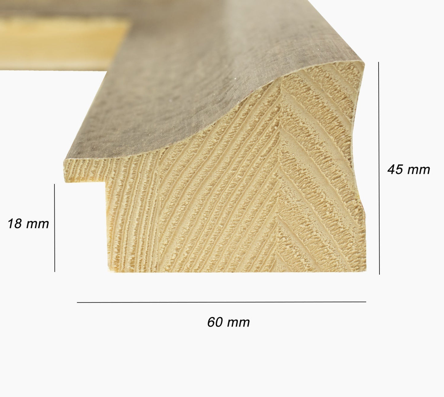 345.231 cadre en bois à la feuille d'argent antique mesure de profil 60x45 mm Lombarda cornici S.n.c.