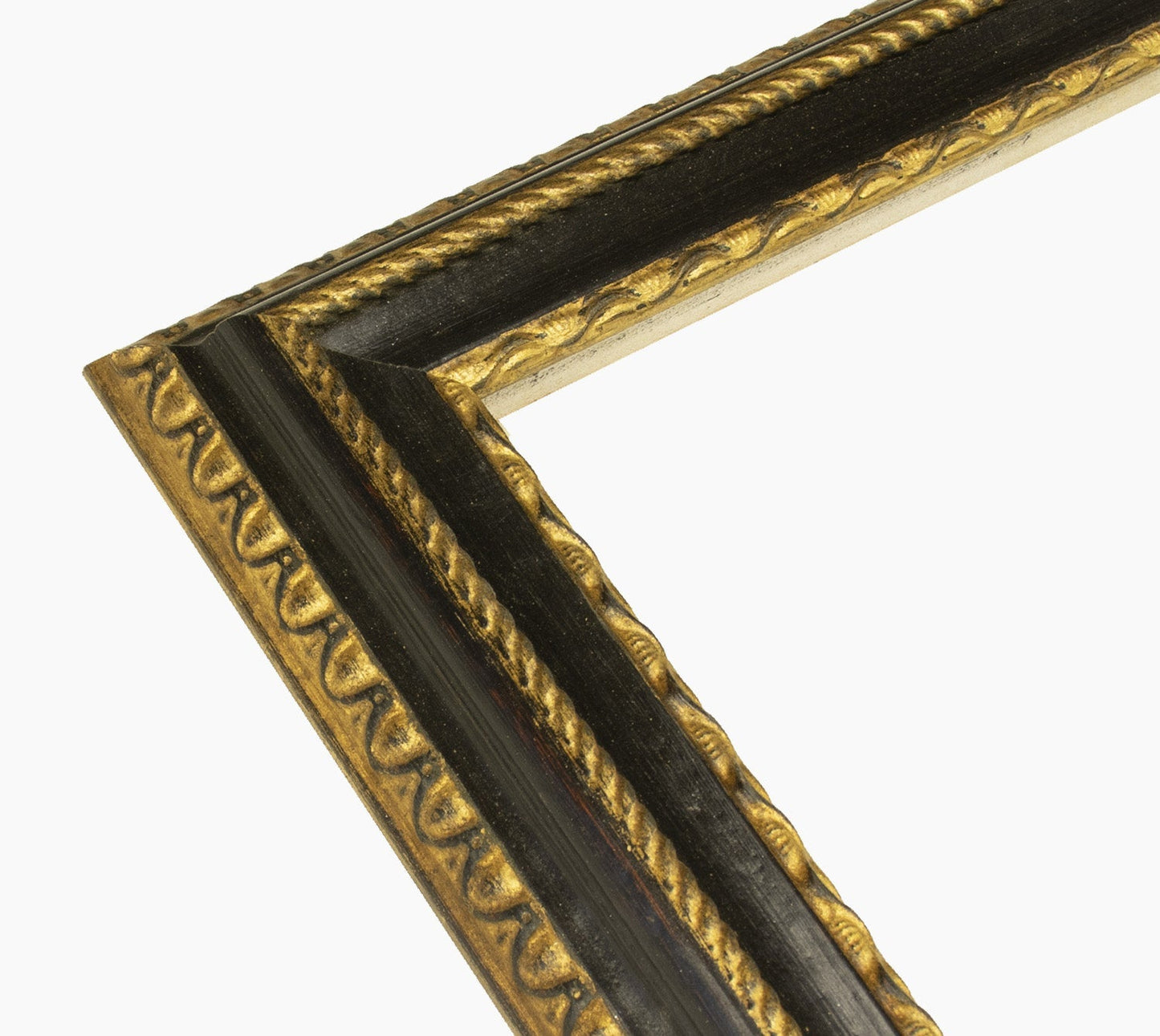 410.601 cadre en bois noire à cire avec fil d'or mesure de profil 60x40 mm Lombarda cornici S.n.c.