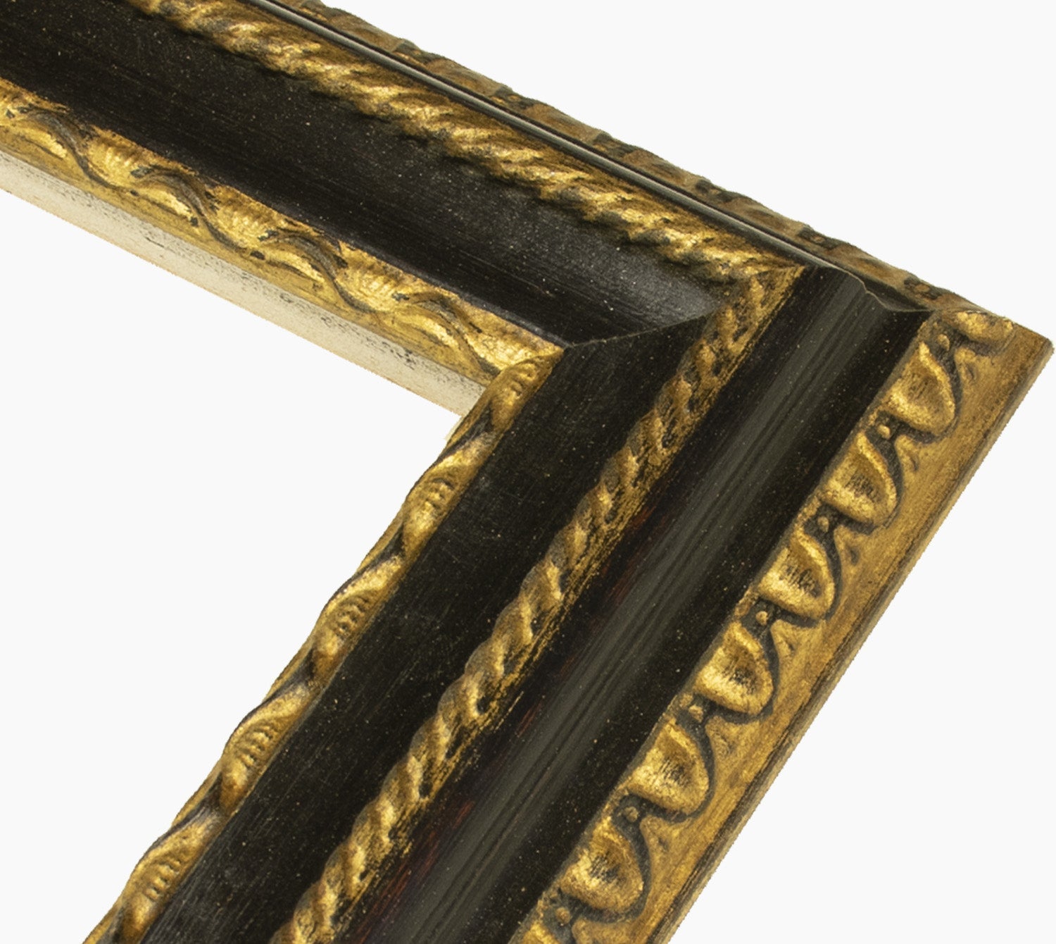 410.601 cadre en bois noire à cire avec fil d'or mesure de profil 60x40 mm Lombarda cornici S.n.c.