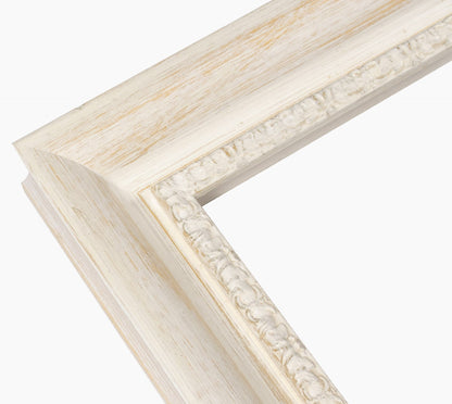 430.915 cadre en bois blanc fond ocre Largeur 65 mm - Hauteur 55 mm Lombarda cornici S.n.c.