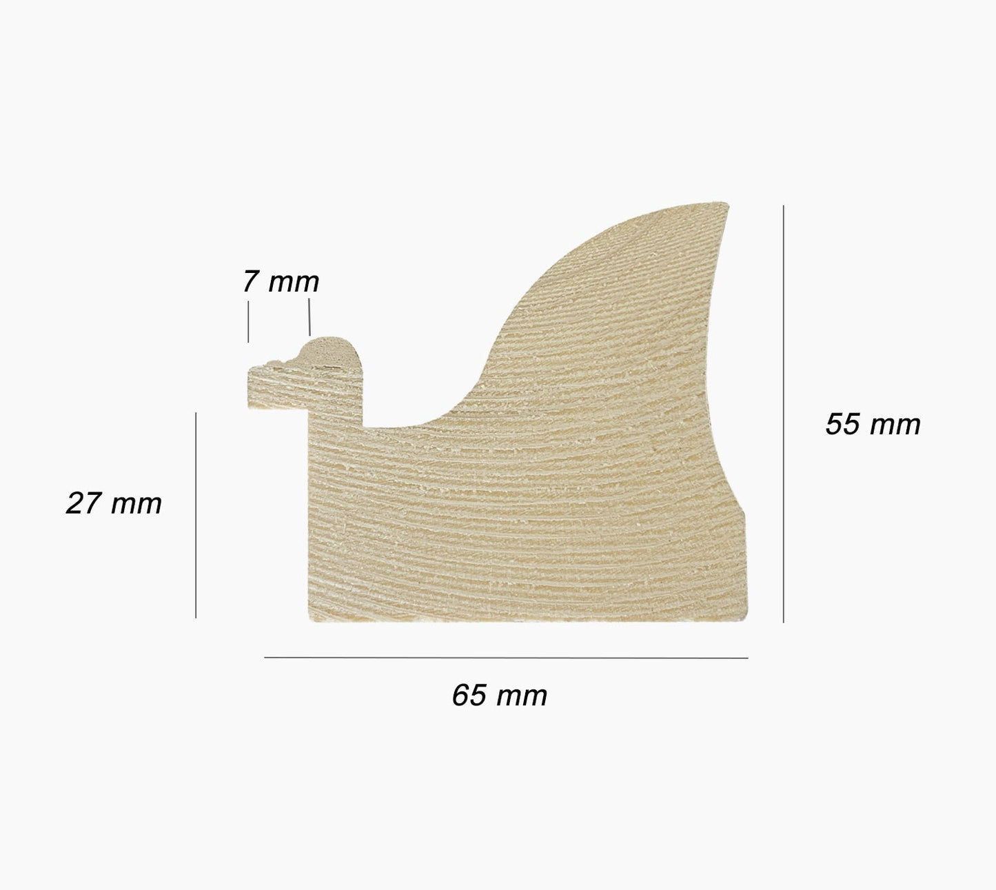 430.920 cadre en bois blanc avec fond marron mesure de profil 65x55 mm Lombarda cornici S.n.c.