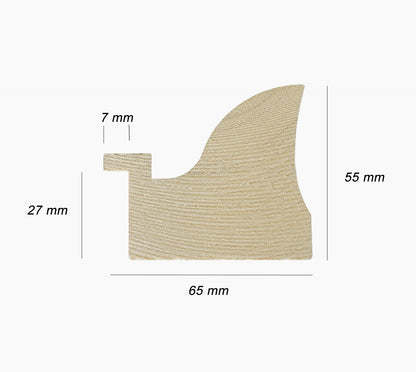 445.011 cadre en bois à la feuille d'argent mesure de profil 65x55 mm Lombarda cornici S.n.c.