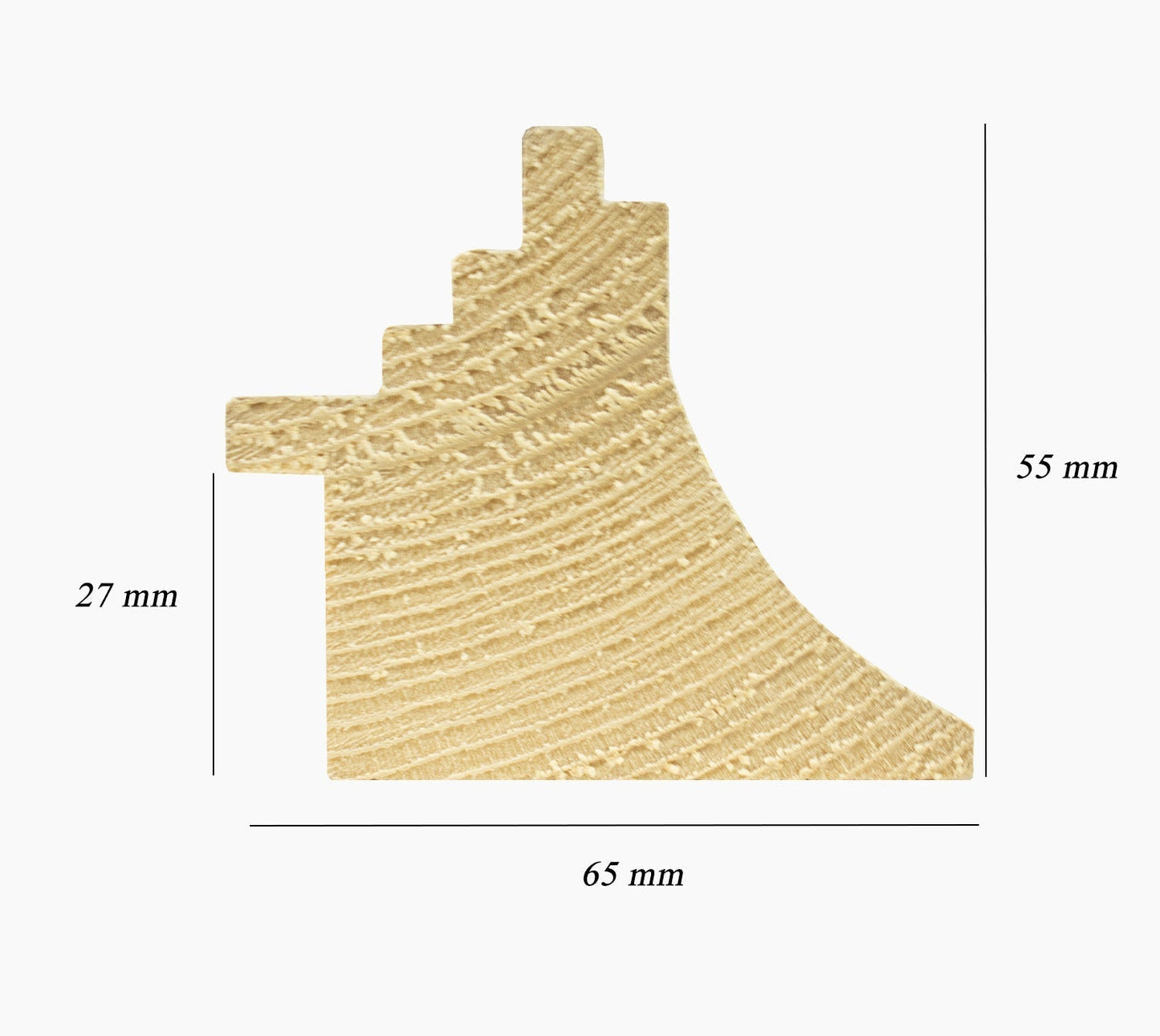 447.915 cadre en bois à fond ocre blanc mesure de profil 65x55 mm Lombarda cornici S.n.c.