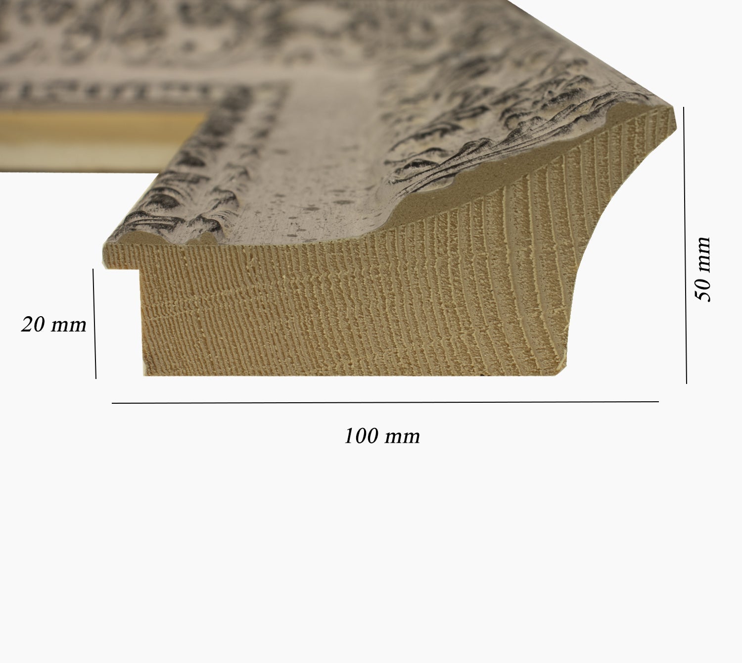 4900.2009 poudre dégradé noir mesure de profil 100x50 mm Lombarda cornici S.n.c.