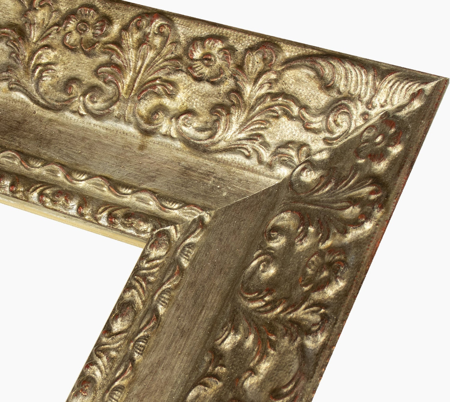 4900.231 cornice in legno in foglia argento antico misura profilo 100x50 mm