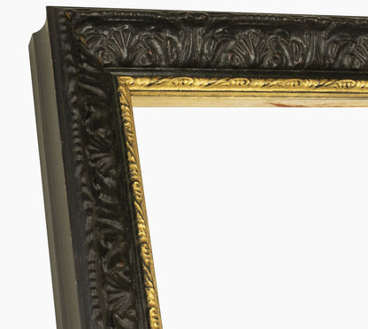 496.601 cadre en bois noire à cire avec fil d'or mesure de profil 45x50 mm Lombarda cornici S.n.c.