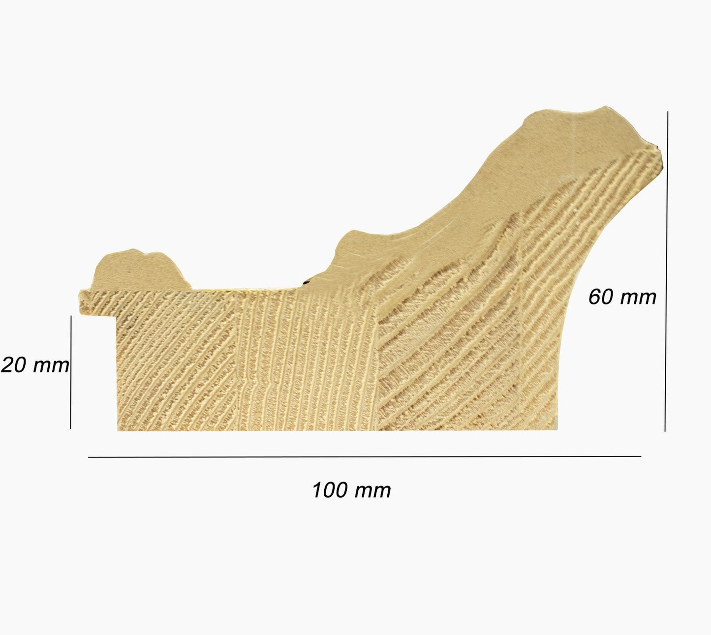 4980.915 cadre en bois à fond ocre blanc mesure de profil 100x60 mm Lombarda cornici S.n.c.