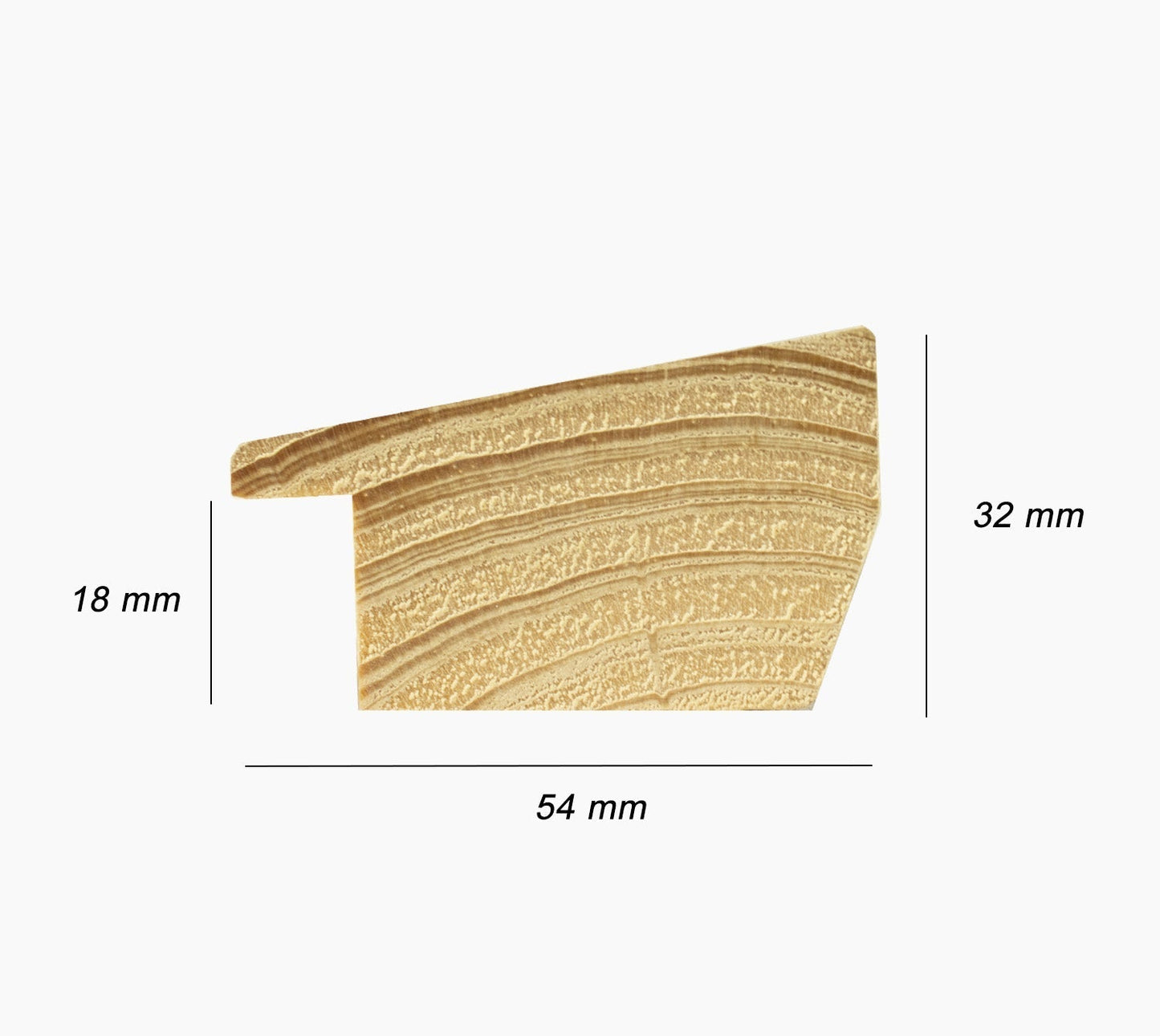 550.915 cadre en bois à fond ocre blanc mesure de profil 54x32 mm Lombarda cornici S.n.c.