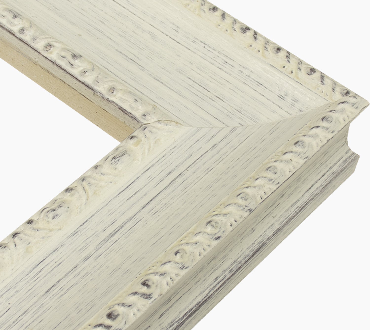 620.920 cadre en bois blanc avec fond marron mesure de profil 65x48 mm Lombarda cornici S.n.c.