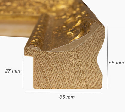 631.010 cadre en bois à la feuille d'or mesure de profil 65x55 mm Lombarda cornici S.n.c.
