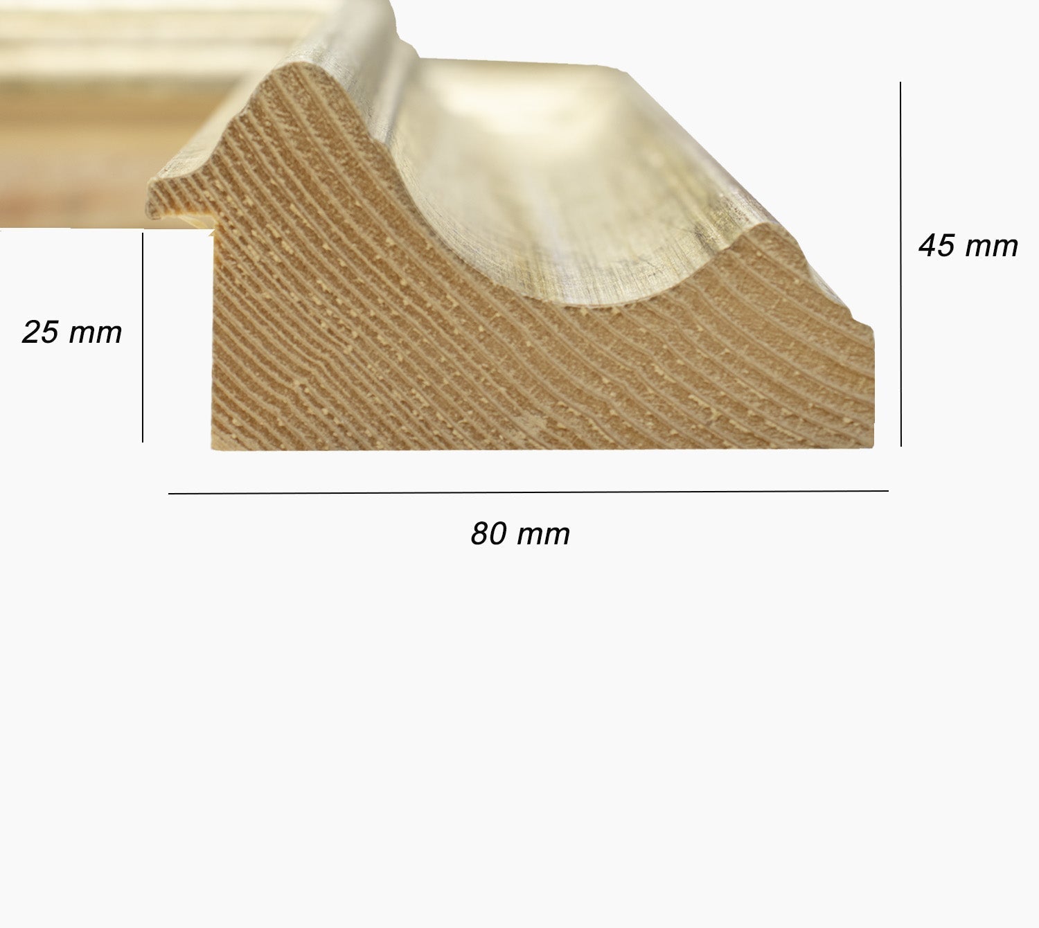 739.011 cadre en bois à la feuille d'argent mesure de profil 80x45 mm Lombarda cornici S.n.c.