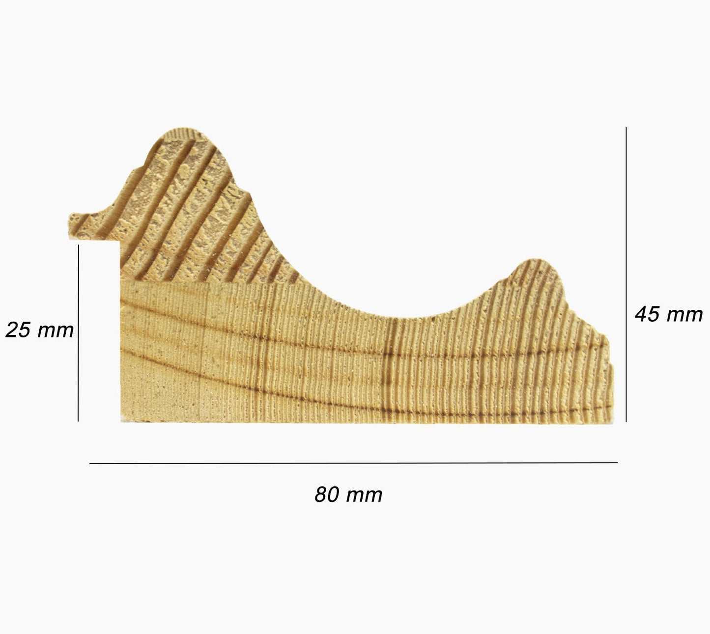 739.920 cadre en bois blanc avec fond marron mesure de profil 80x45 mm Lombarda cornici S.n.c.