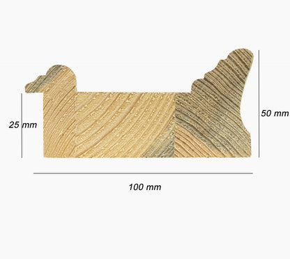 740.899 cadre en bois blanc avec de la cire mesure de profil 100x50 mm Lombarda cornici S.n.c.