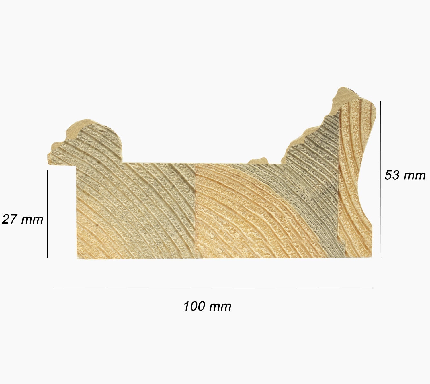 743.915 cadre en bois à fond ocre blanc mesure de profil 100x53 mm Lombarda cornici S.n.c.